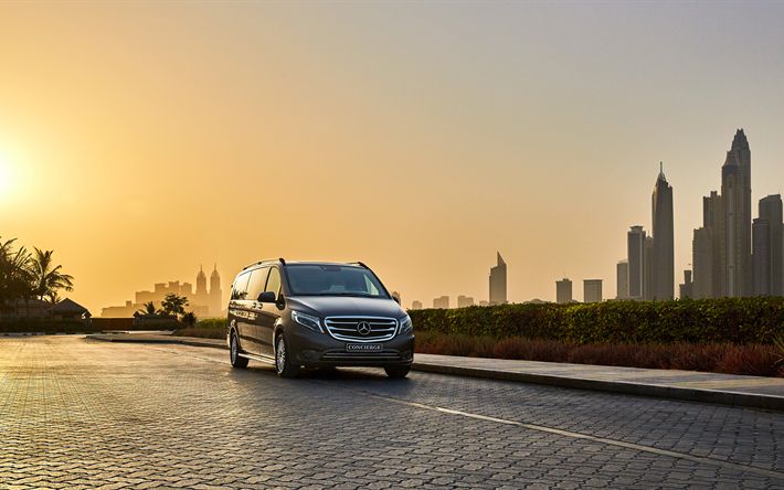 Mercedes-Benz V-Class at golden hour, part of the Superlative Shuttles premium MPV fleet